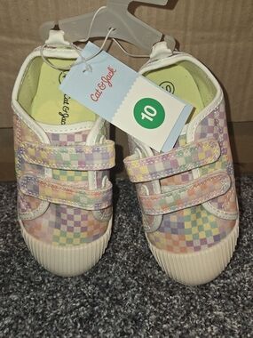 Cat & Jack Pastel Check Velcro Sneakers - Pink, Purple, Yellow, Green, Blue